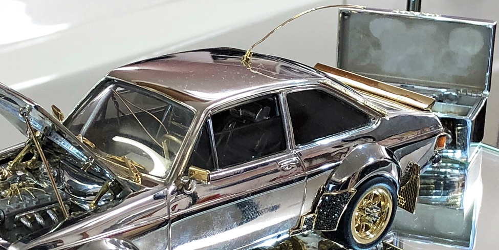 FORD ESCORT MADE OF GOLD, DIAMONDS AND SILVER