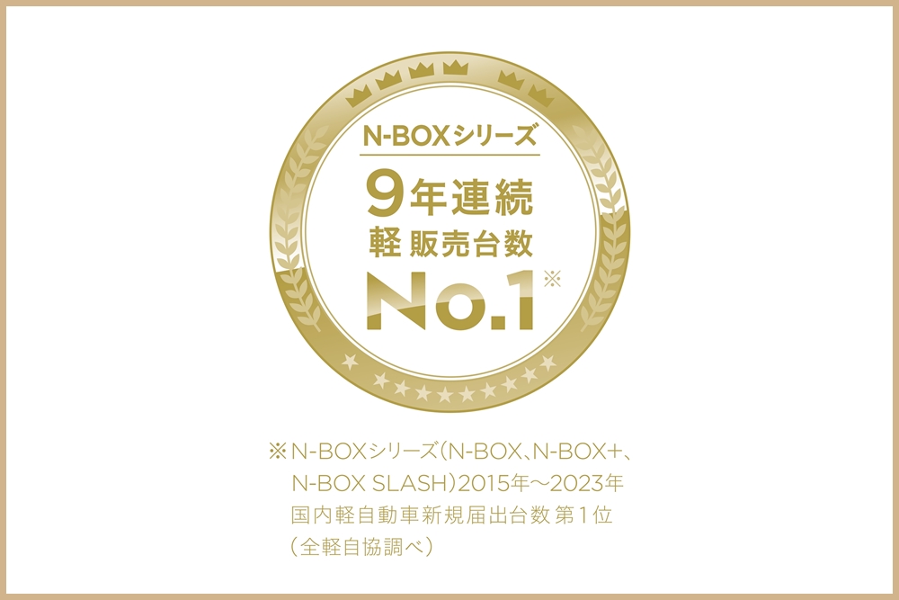 N-BOX series No. 1 in light vehicle sales for 9 consecutive years